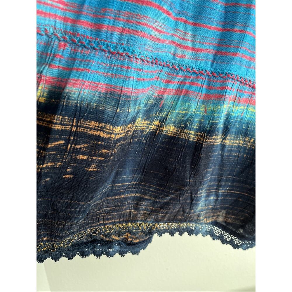 Greater Good Women's Boho Skirt Plus Size Tiered Lace Hem Ombre Hippie Peasant - Picture 3 of 11